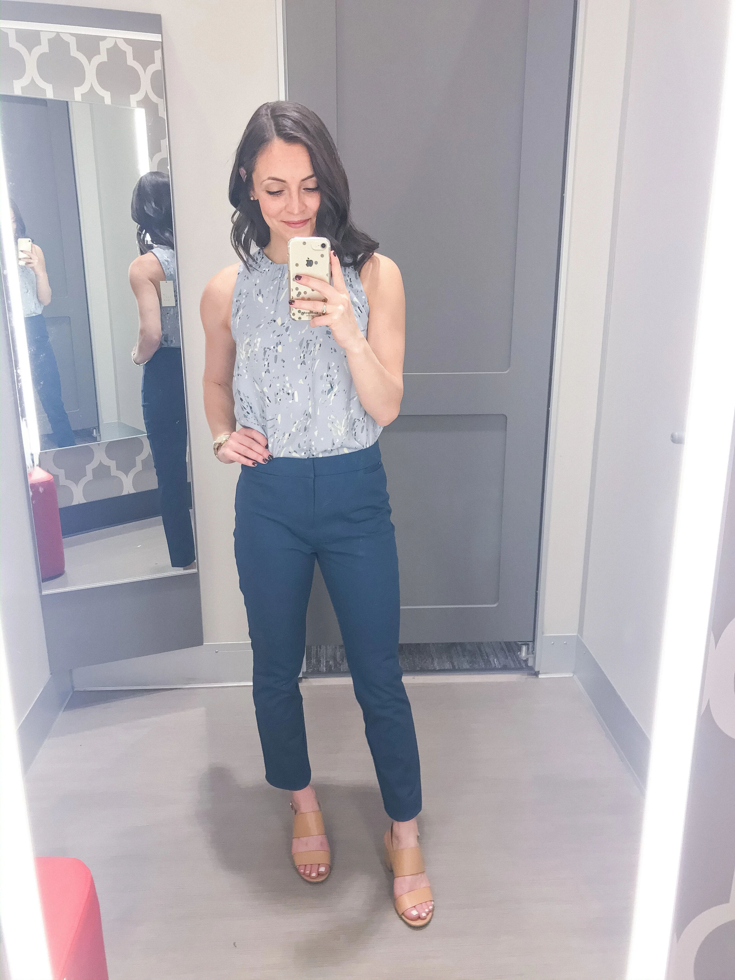 Blue pants business casual hot sale